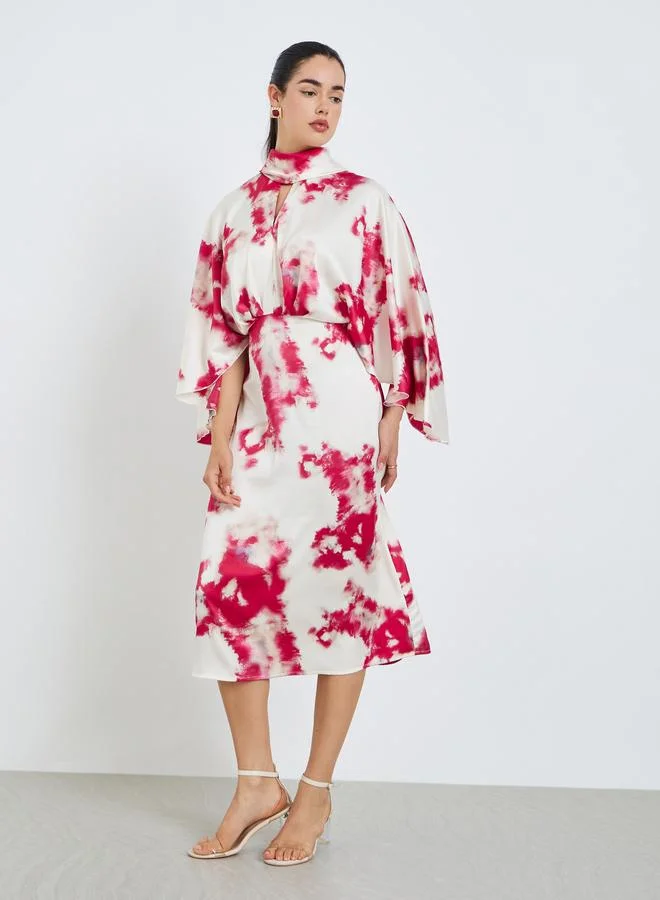 ستايلي فستان ميدي شيث ستان بأكمام جرس للنساء